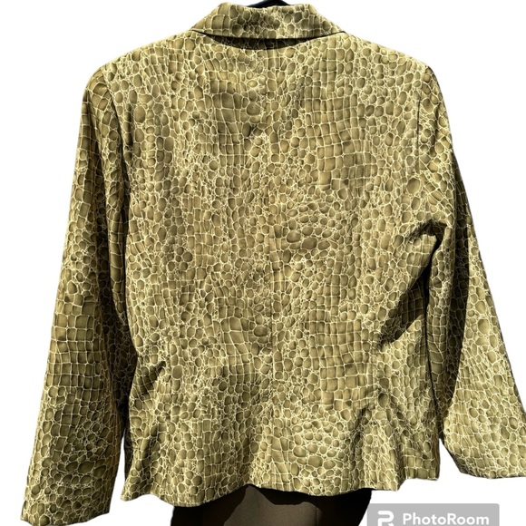 KASPER Women’s Two Piece Suit Jacket and Skirt Snake Skin Pattern Green Size 12 - Picture 5 of 15